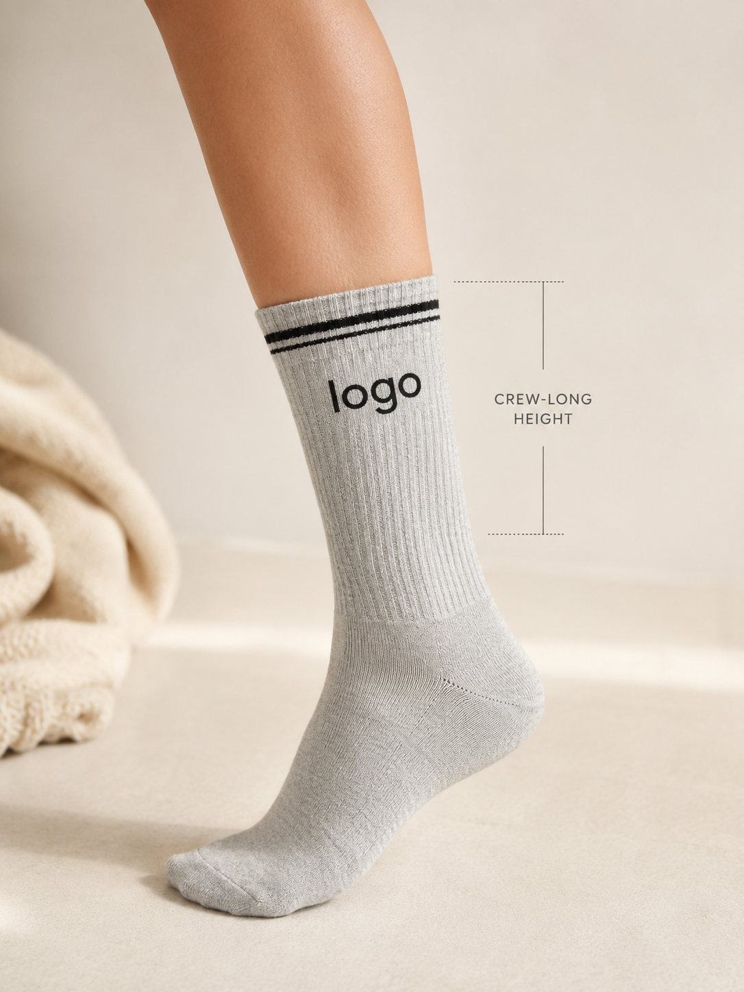 Ribbed Crew Socks