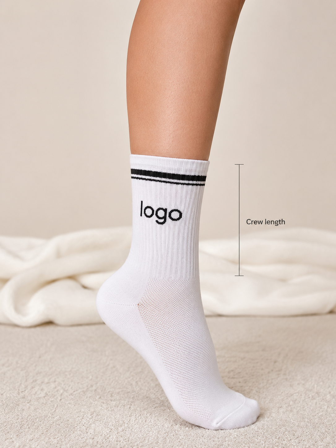 Ribbed Crew Socks